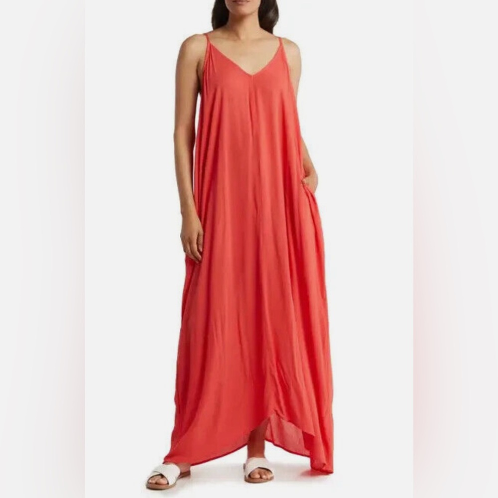 Lovestitch women’s gauze Weekend Mila Maxi Dress, red/orange, size S/M